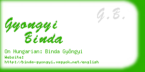 gyongyi binda business card